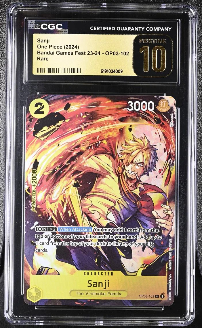 2024 #OP03-102 Sanji CGC 10 Pristine Bandai Card Games Fest 23-24 (Textured Foil) - English