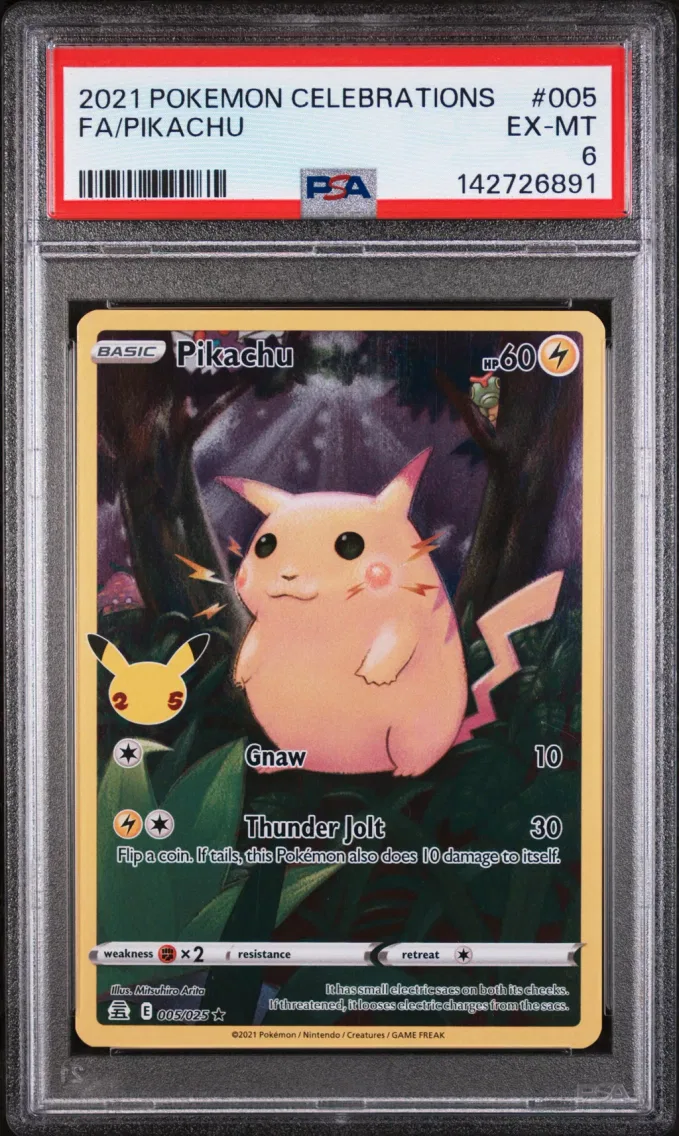 2021 Pokemon Celebrations Full Art/Pikachu Celebrations #005 PSA 6