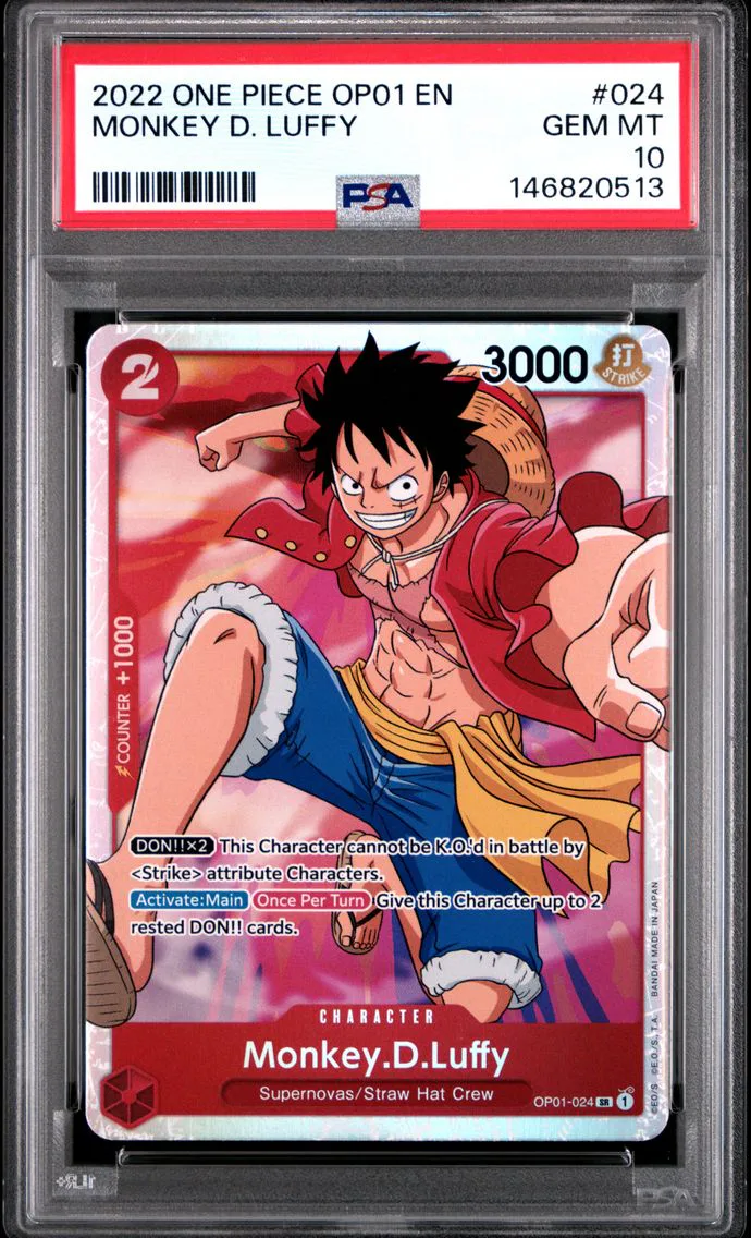 2022 #024 Monkey D. Luffy PSA 10 One Piece OP01-Romance Dawn