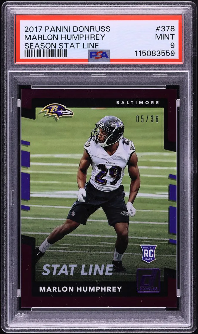 2017 #378 Marlon Humphrey PSA 9 Panini Donruss