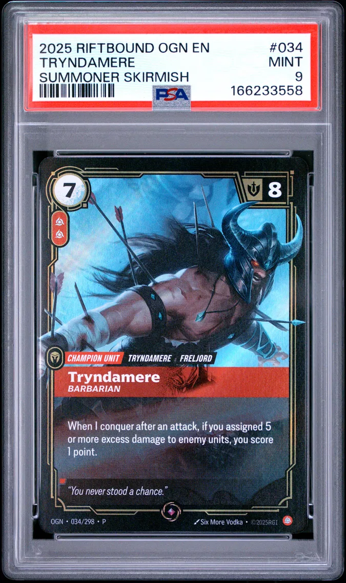 2025 #034 Tryndamere - Barbarian PSA 9 Riftbound: League of Legends Ogn-Origins