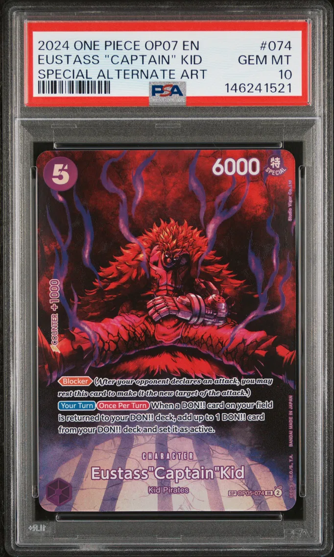 2024 #074 Eustass "Captain" Kid PSA 10 One Piece OP07-500 Years in the Future