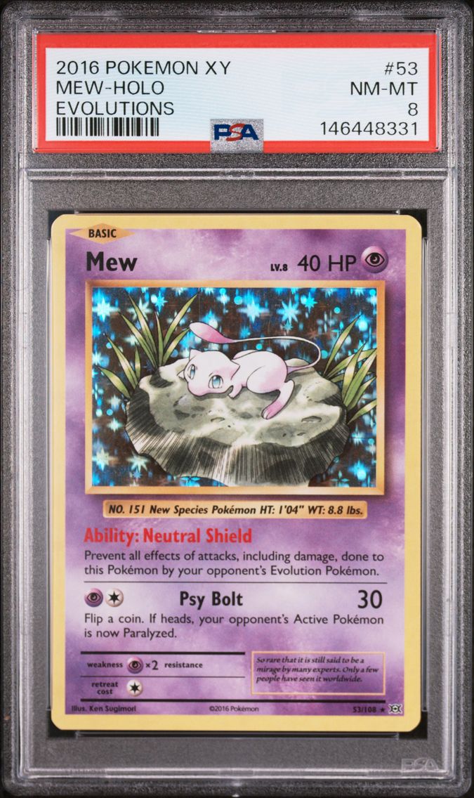 2016 #53 Mew-Holo PSA 8 XY Evolu