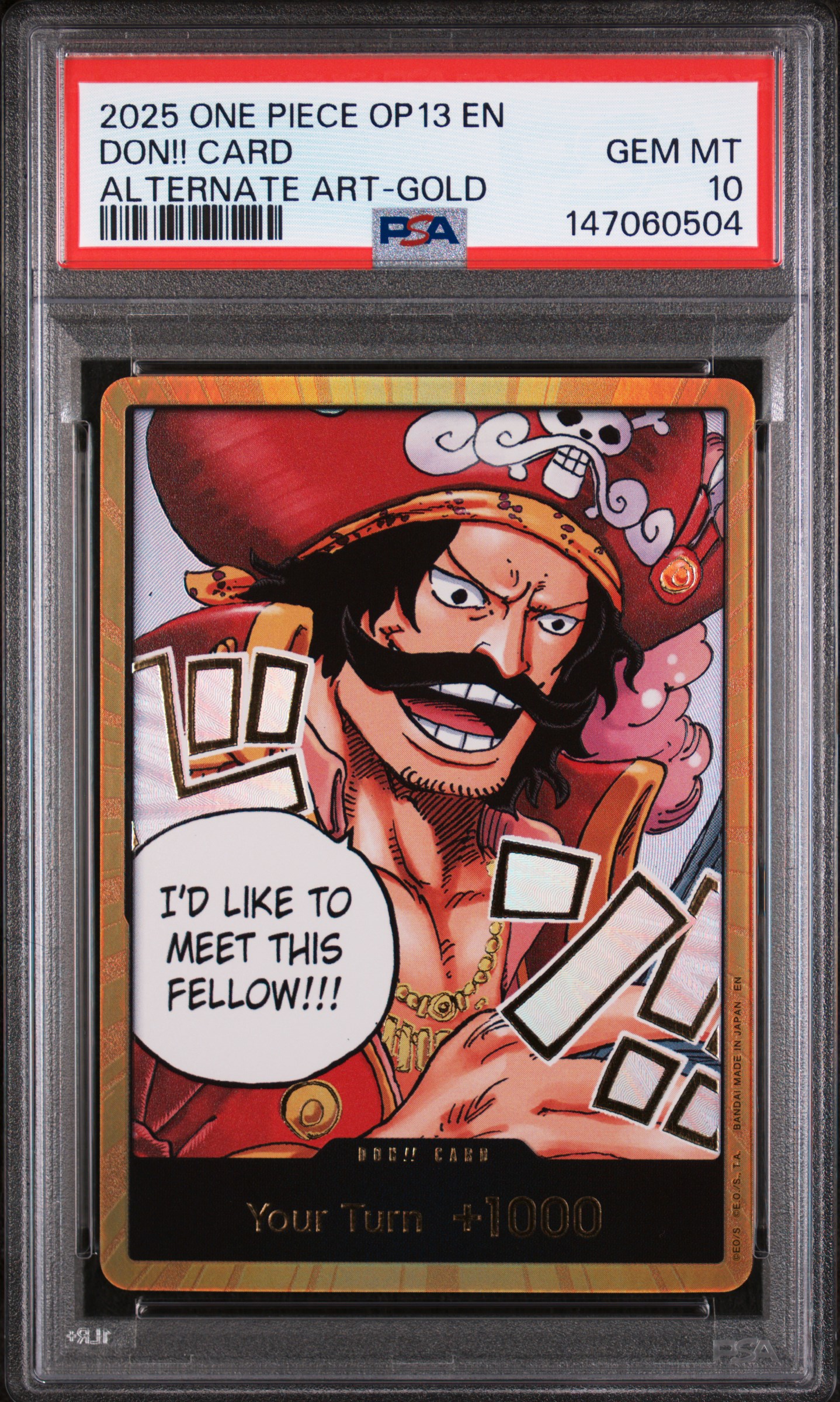 2025 #Na Don!! Card PSA 10 One Piece Op13-Carrying On His Will