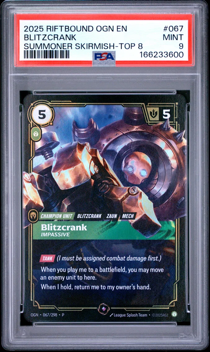 2025 #067 Blitzcrank - Impassive PSA 9 Riftbound: League of Legends Ogn-Origins