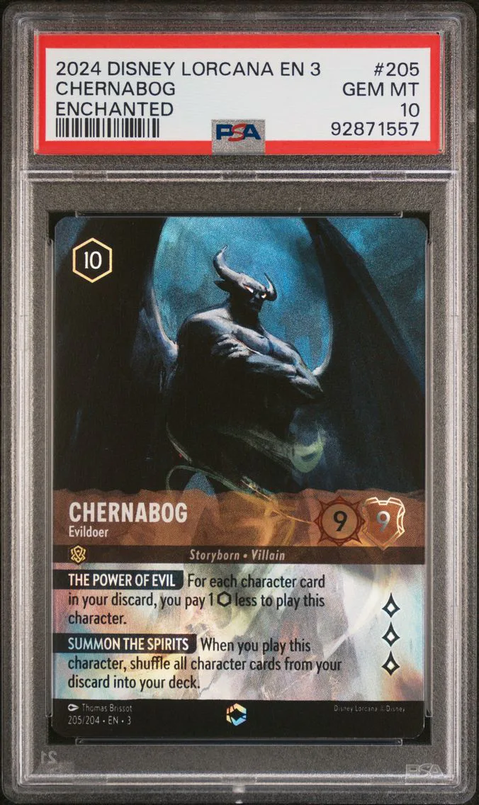 2024 #205 Chernabog - Evildoer PSA 10 Disney Lorcana EN 3-Into the Inklands