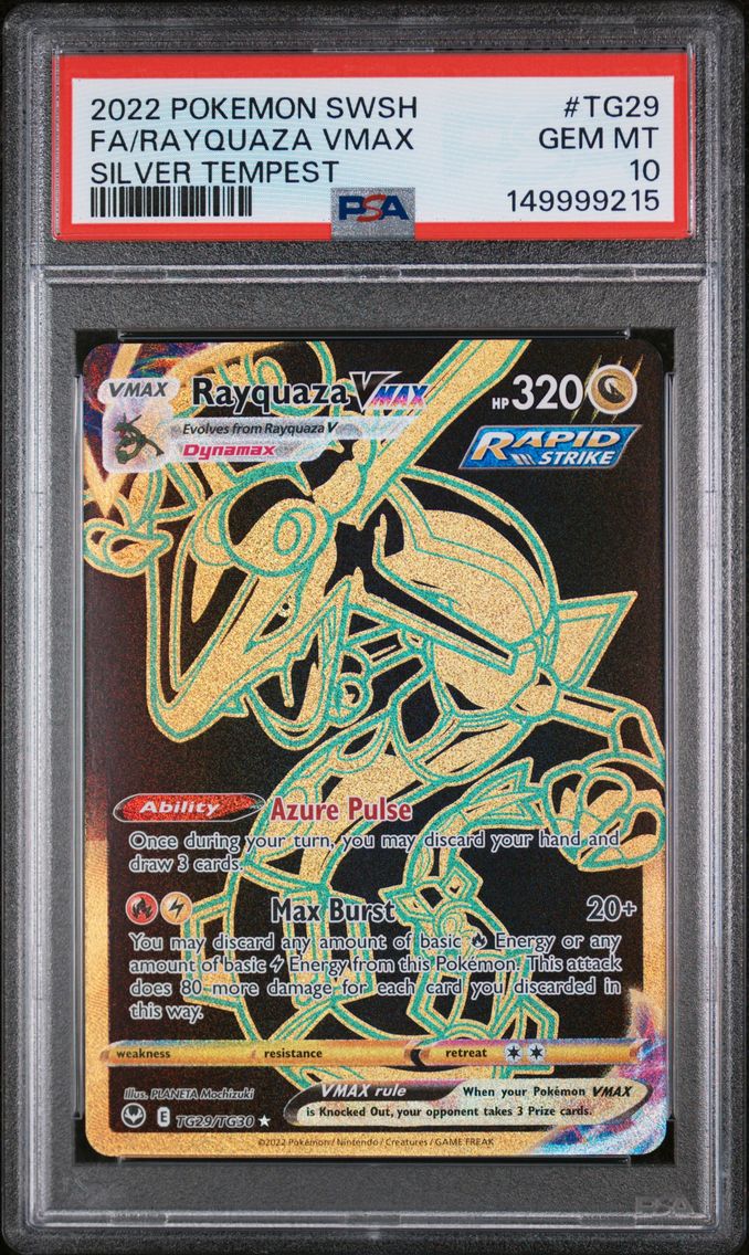 2022 #TG29 Full Art/Rayquaza Vmax PSA 10 Sword & Shield Silver Tempest