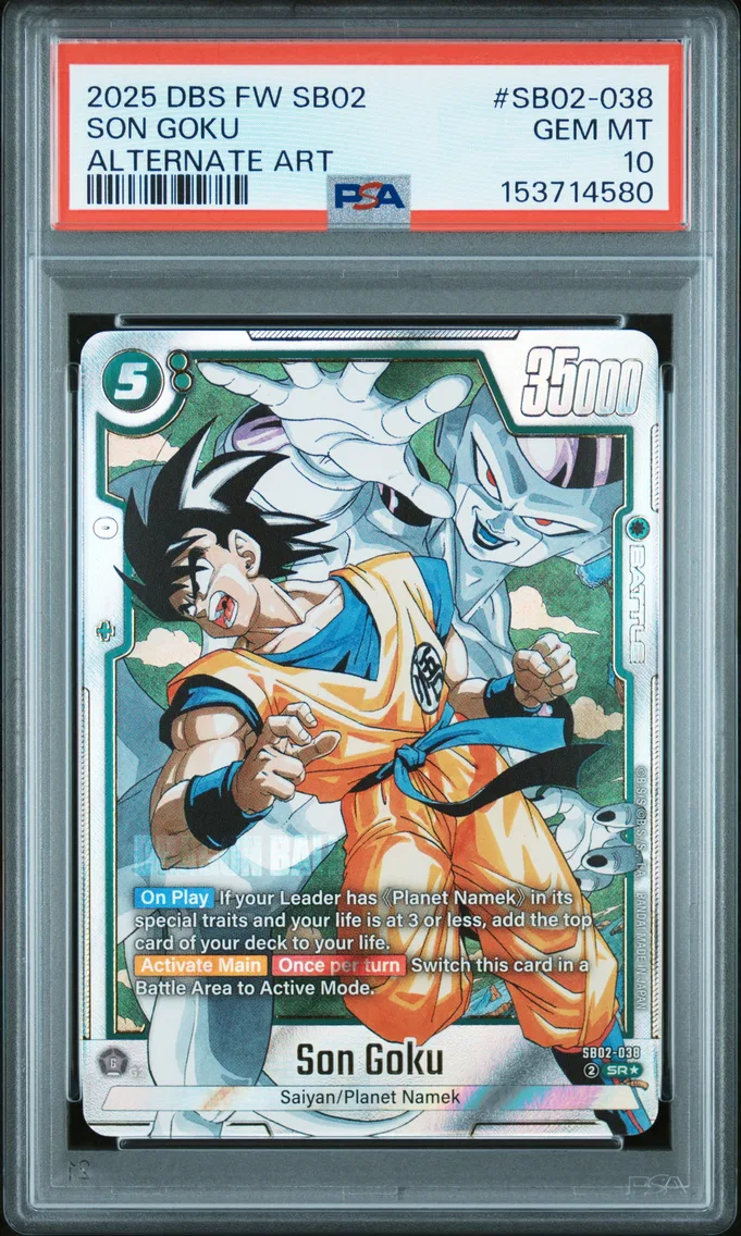 2025 #SB02-038 Son Goku PSA 10 Dragon Ball Super Card Game Fusion World Manga Booster 02