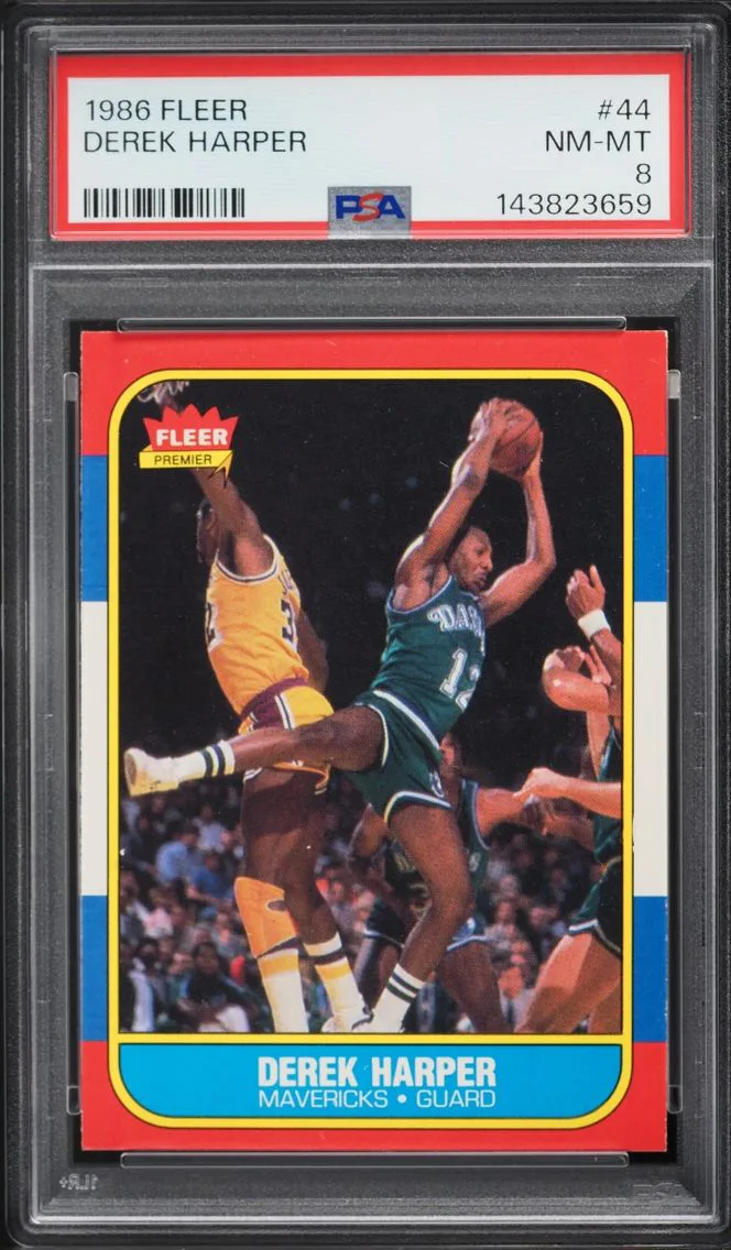 1986 #44 Derek Harper PSA 8 Fleer Basketball
