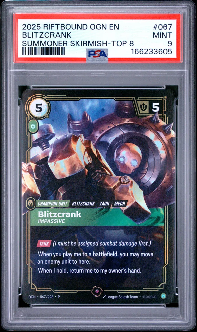 2025 #067 Blitzcrank - Impassive PSA 9 Riftbound: League of Legends Ogn-Origins