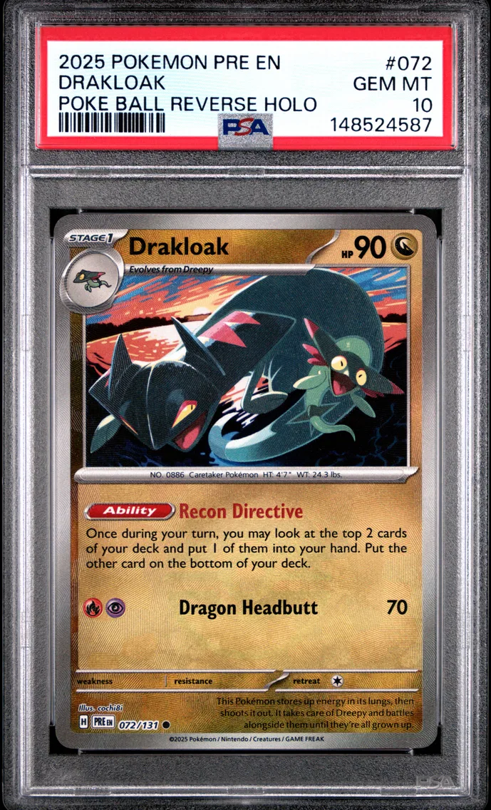 2025 #072 Drakloak PSA 10 Pre EN-Prismatic Evolutions
