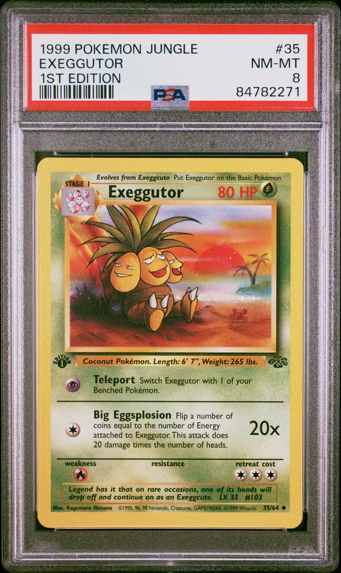 1999 #35 Exeggutor 1st Edition PSA 8 Jungle