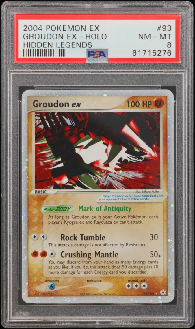2004 #93 Groudon EX-Holo PSA 8 E