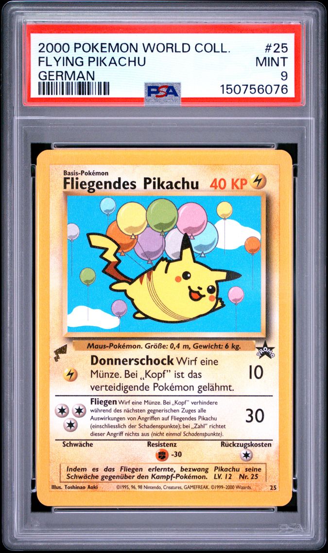 2000 #25 Flying Pikachu PSA 9 Pikachu World Collection
