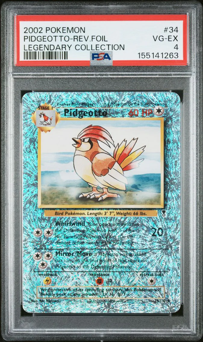 2002 #34 Pidgeotto-Reverse Foil PSA 4 Legendary Collection