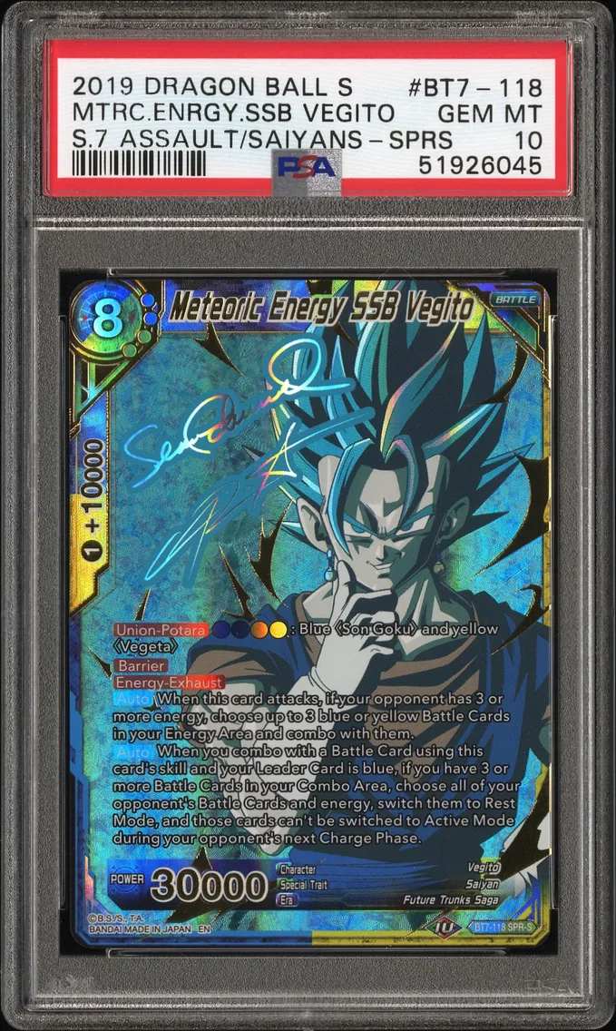 2019 #BT7-118 Meteoric Energy SSB Vegito PSA 10 Dragon Ball Super Card Game Series 7 Assault of the Saiyans