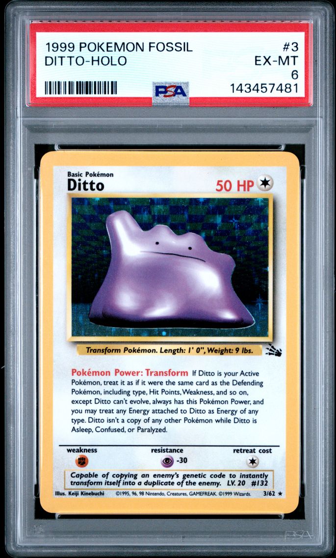 1999 #3 Ditto-Holo PSA 6 Fossil Pokemon