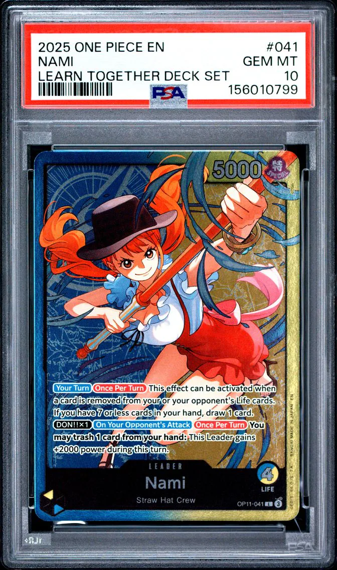 2025 #041 Nami PSA 10 One Piece Learn Together Deck Set