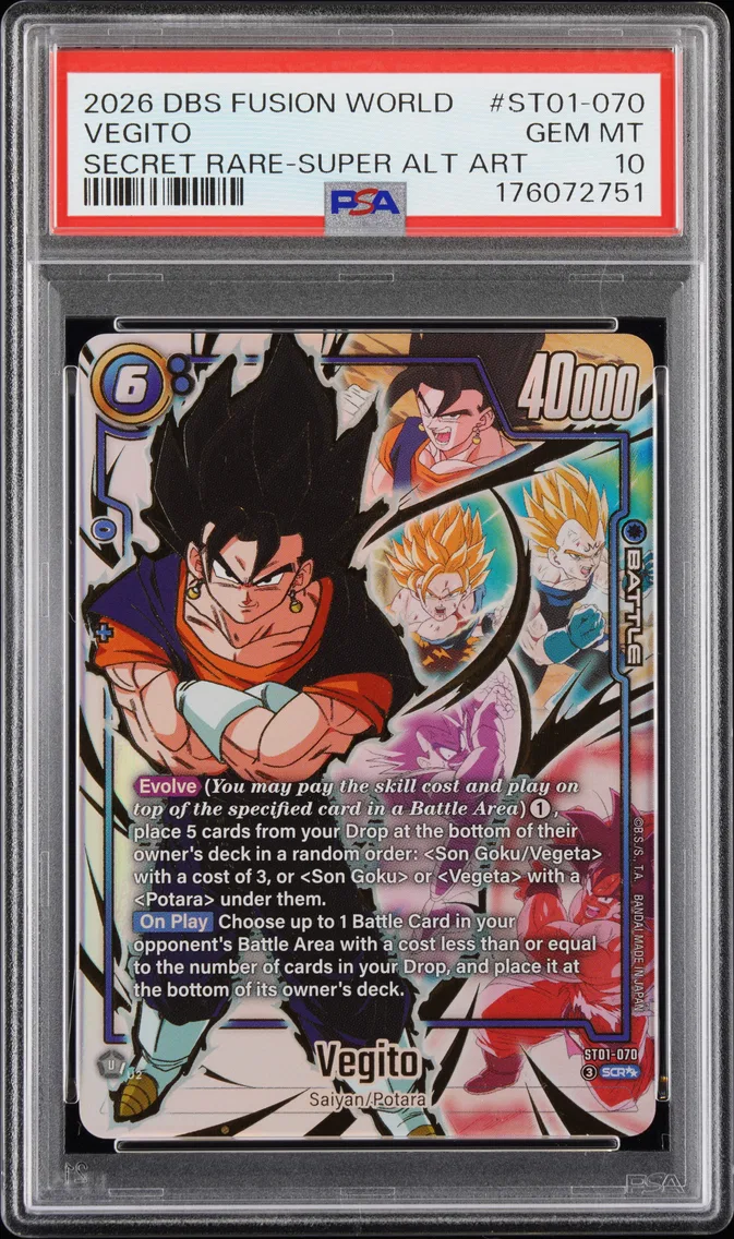 2026 #ST01-070 Vegito PSA 10 Dragon Ball Super Card Game Fusion World Story Booster 01
