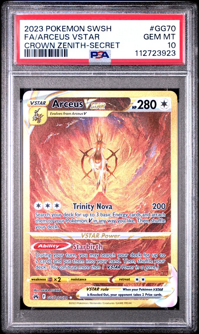 2023 #GG70 Full Art/Arceus Vstar PSA 10 Sword and Shield Crown Zenith Pokemon