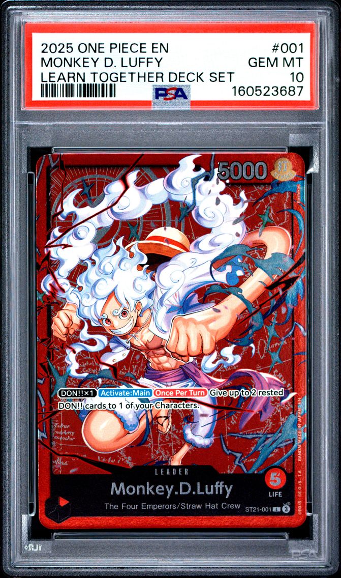 2025 #001 Monkey D. Luffy PSA 10 One Piece Learn Together Deck Set