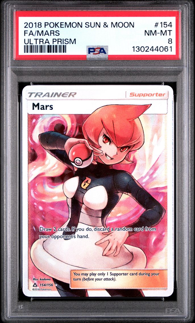 2018 #154 Full Art/Mars PSA 8 Sun & Moon Ultra Prism