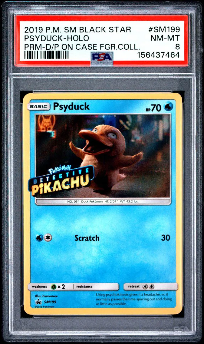 2019 #SM199 Psyduck-Holo PSA 8 SM Black Star Promo
