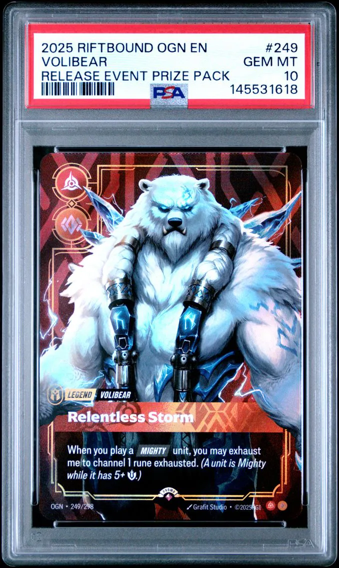 2025 #249 Volibear - Relentless Storm PSA 10 Riftbound: League of Legends Ogn-Origins