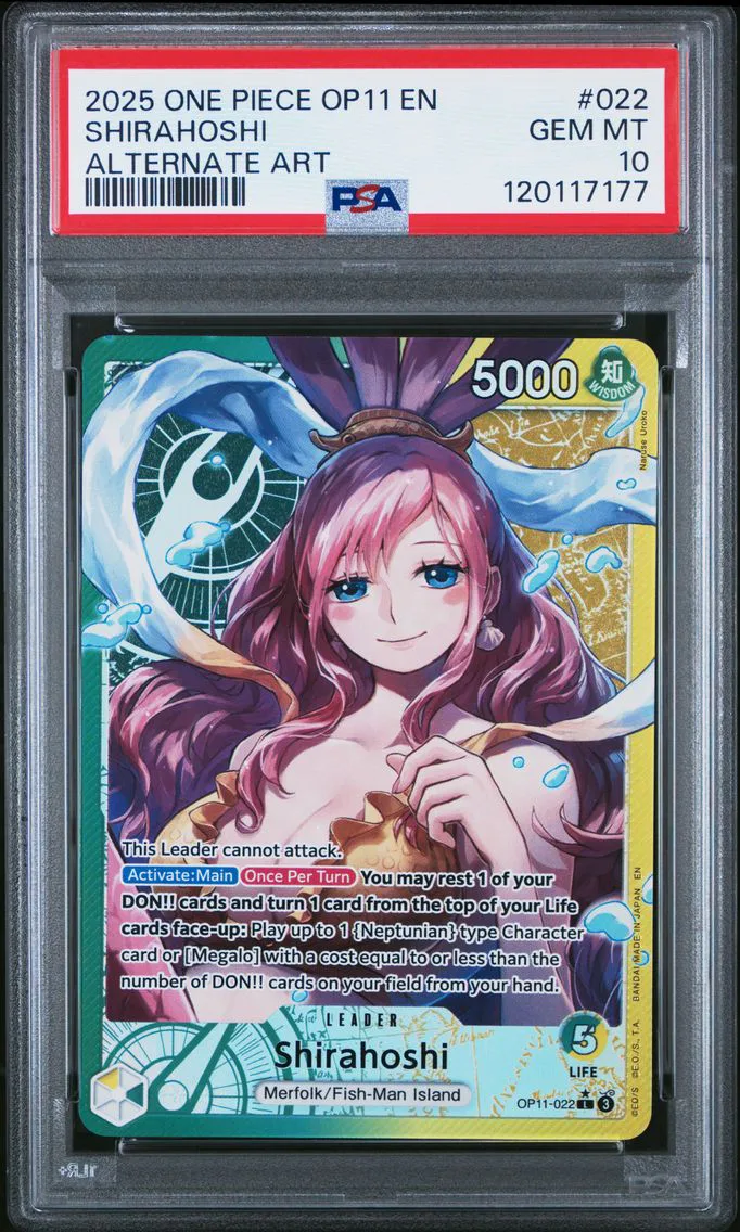 2025 #022 Shirahoshi PSA 10 One Piece OP11-A Fist of Divine Speed
