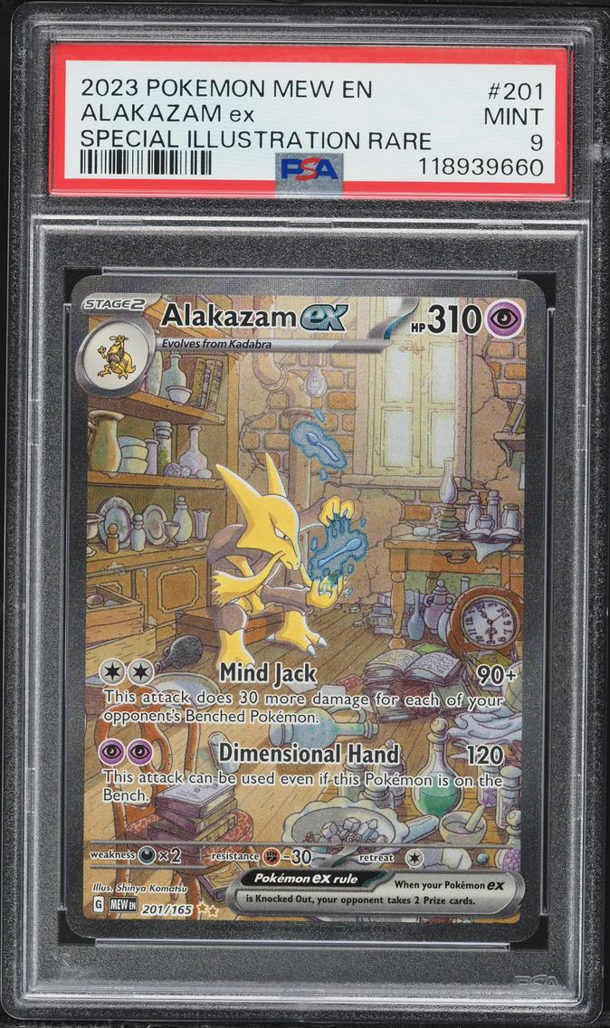 2023 #201 Alakazam EX PSA 9 Mew EN-151 Pokemon