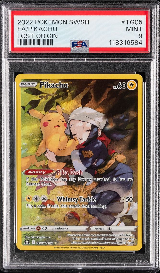 2022 #TG05 Full Art/Pikachu PSA 9 Sword & Shield Lost Origin Pokemon