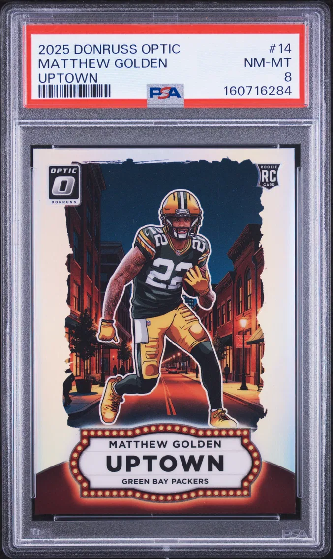 2025 #14 Matthew Golden PSA 8 Panini Donruss Optic Uptown