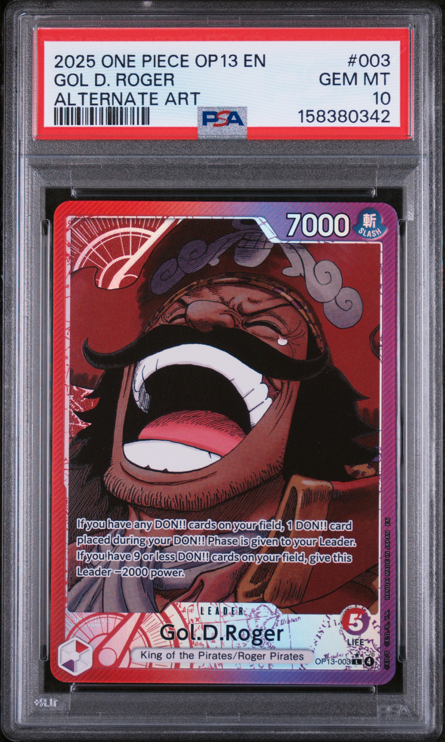 2025 #003 Gol D. Roger PSA 10 One Piece Op13-Carrying On His Will