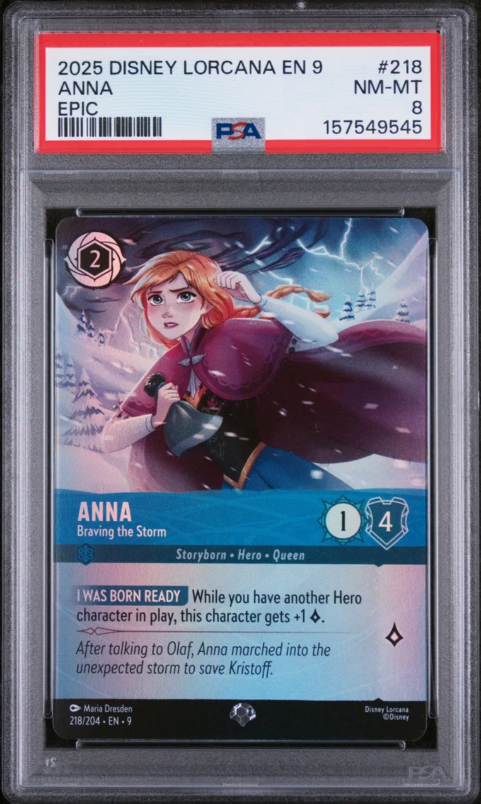 2025 #218 Anna - Braving the Storm PSA 8 Disney Lorcana EN 9-Fabled
