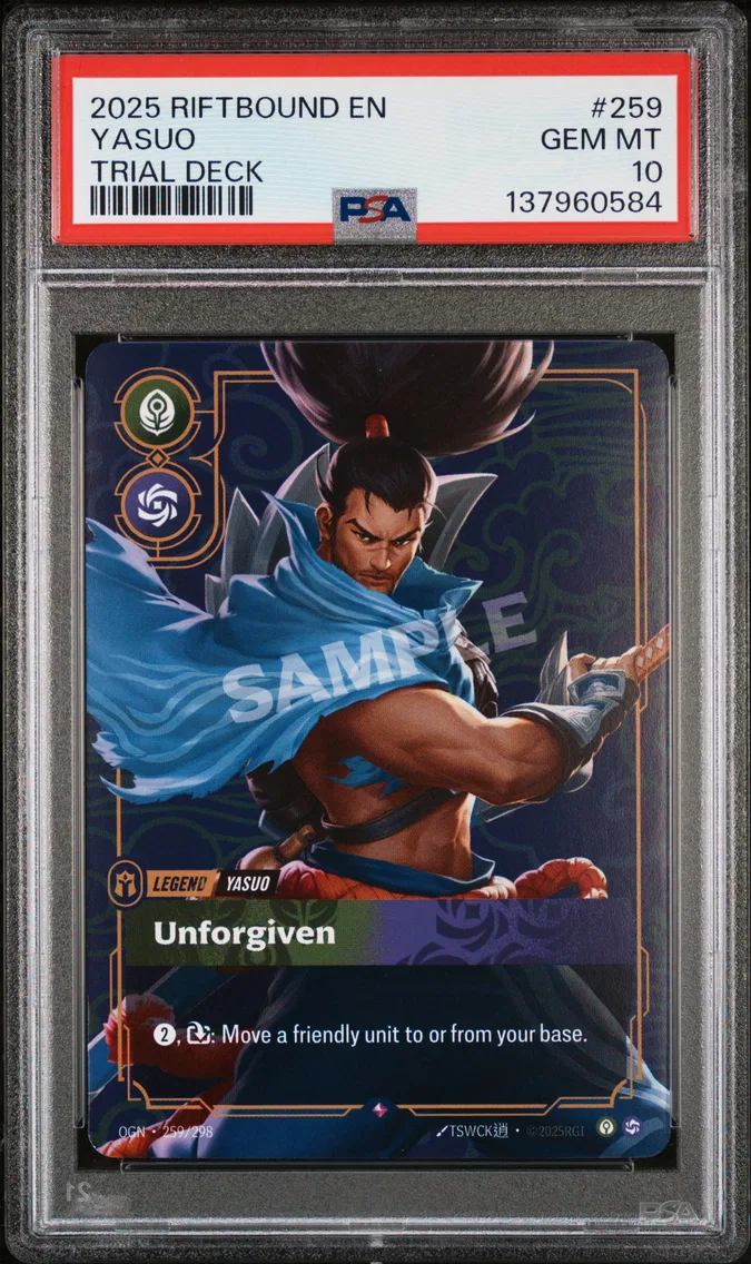 2025 #259 Yasuo - Unforgiven PSA 10 Riftbound: League of Legends Trial Decks