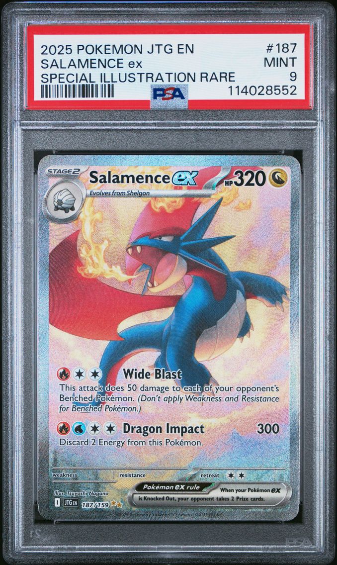 2025 #187 Salamence EX PSA 9 Jtg EN-Journey Together Pokemon