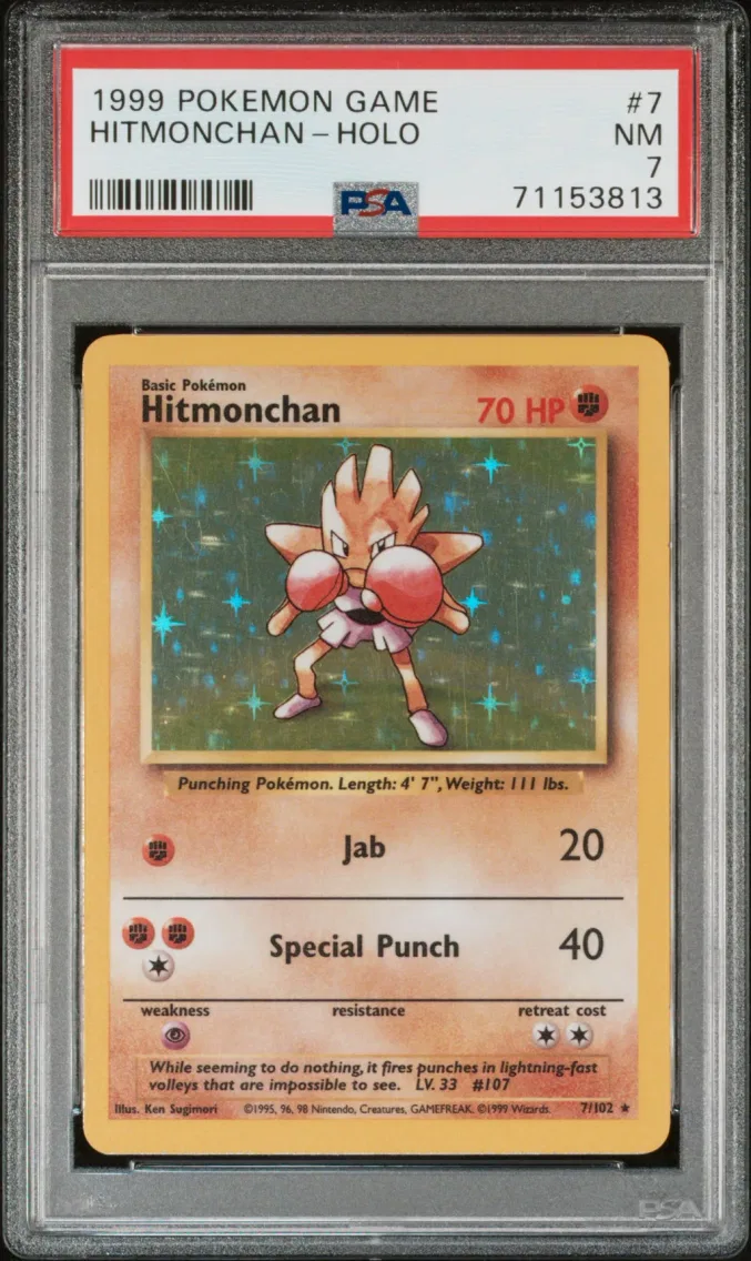 1999 #7 Hitmonchan-Holo PSA 7 Game