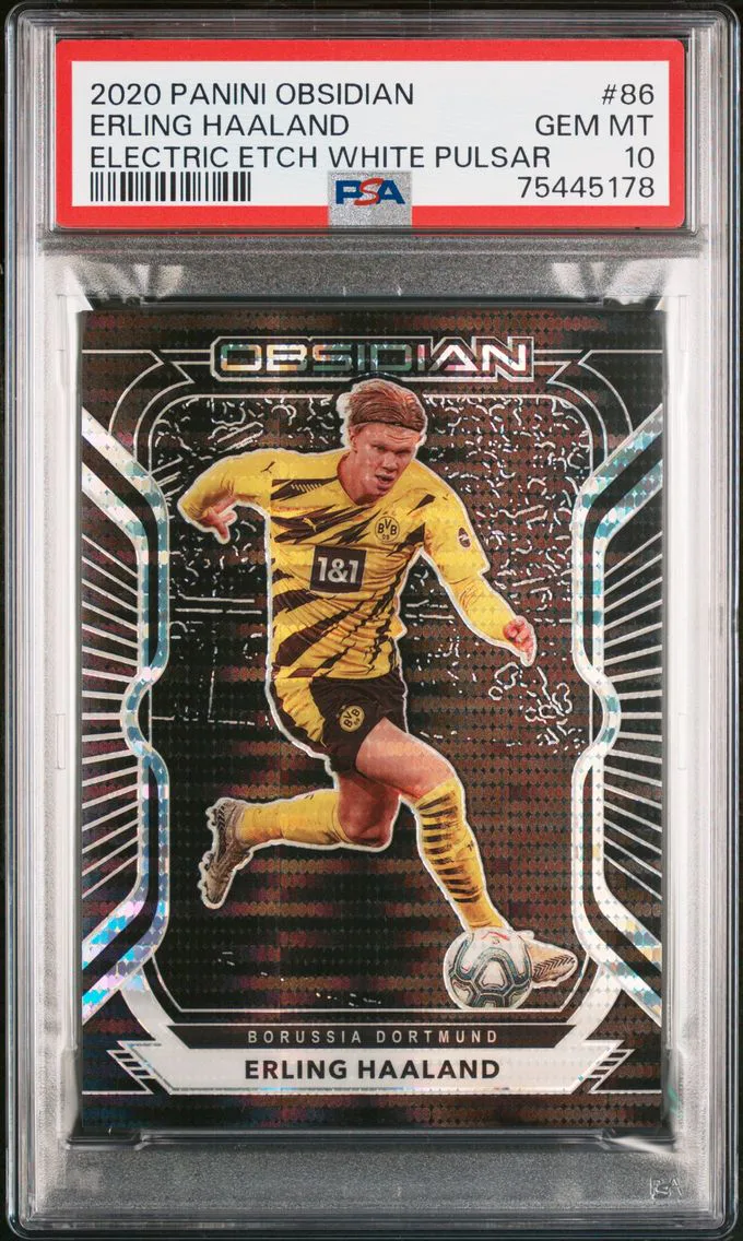 2020 #86 Erling Haaland PSA 10 Panini Obsidian