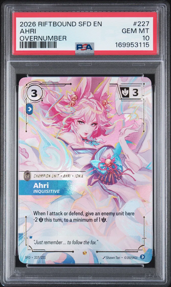 2026 #227 Ahri - Inquisitive PSA 10 Riftbound: League of Legends Sfd-Spiritforged