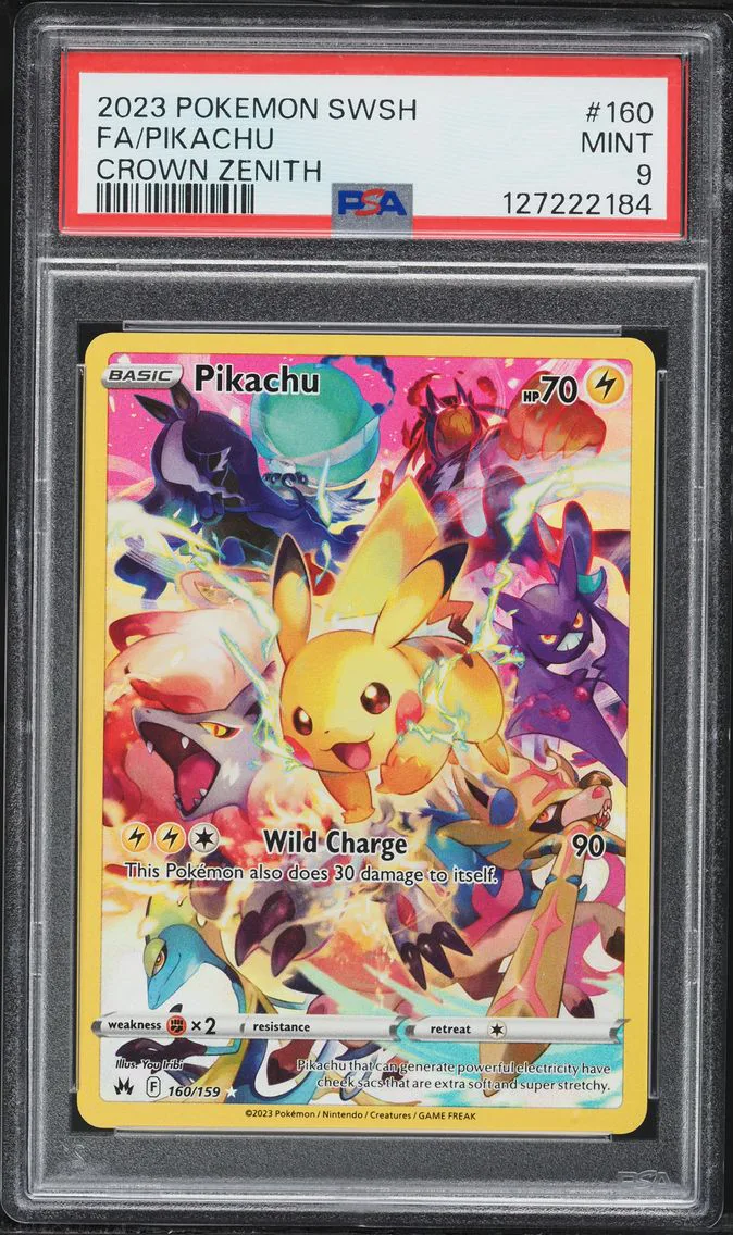 2023 #160 Full Art/Pikachu PSA 9 Sword and Shield Crown Zenith Pokemon