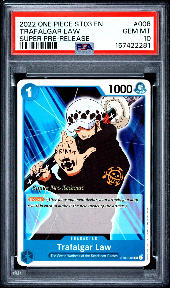 2022 #008 Trafalgar Law PSA 10 One Piece Starter Deck ST03-the Seven Warlords of the Sea