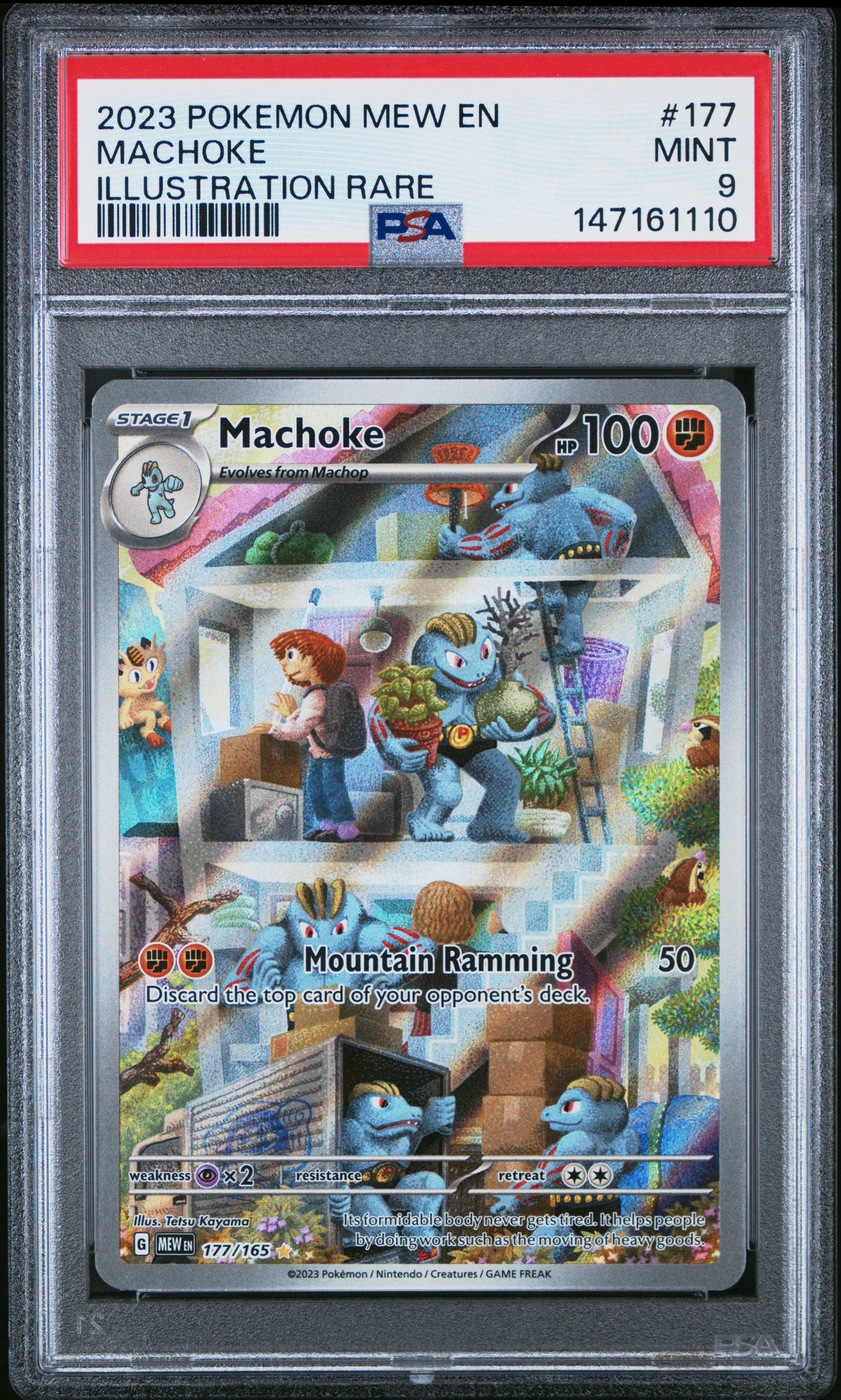 2023 #177 Machoke PSA 9 Mew En-151