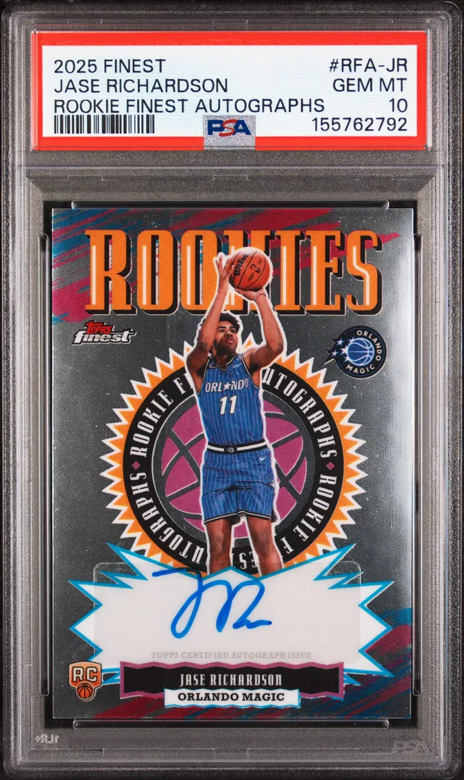 2025 #RFA-JR Jase Richardson PSA 10 Topps Finest Rookie Finest Autographs