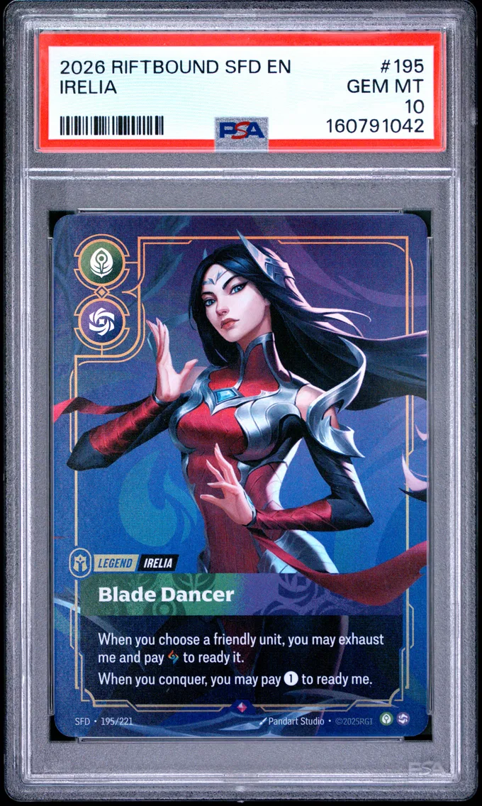 2026 #195 Irelia - Blade Dancer PSA 10 Riftbound: League of Legends Sfd-Spiritforged