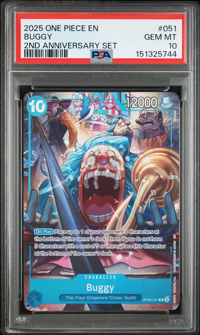 2025 #051 Buggy PSA 10 One Piece English Version 2nd Anniversary Set