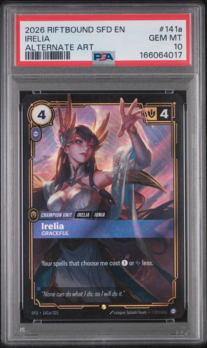 2026 #141a Irelia - Graceful PSA 10 Riftbound: League of Legends Sfd-Spiritforged