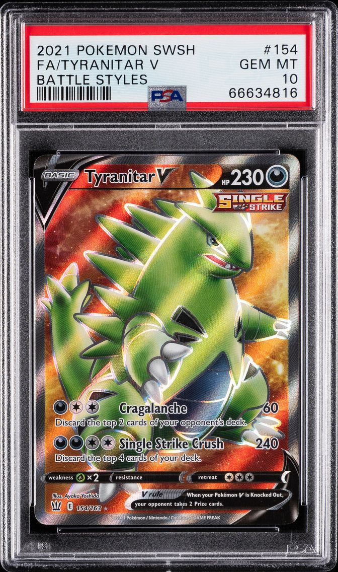 2021 #154 Full Art/Tyranitar V PSA 10 Sword & Shield Battle Styles Pokemon