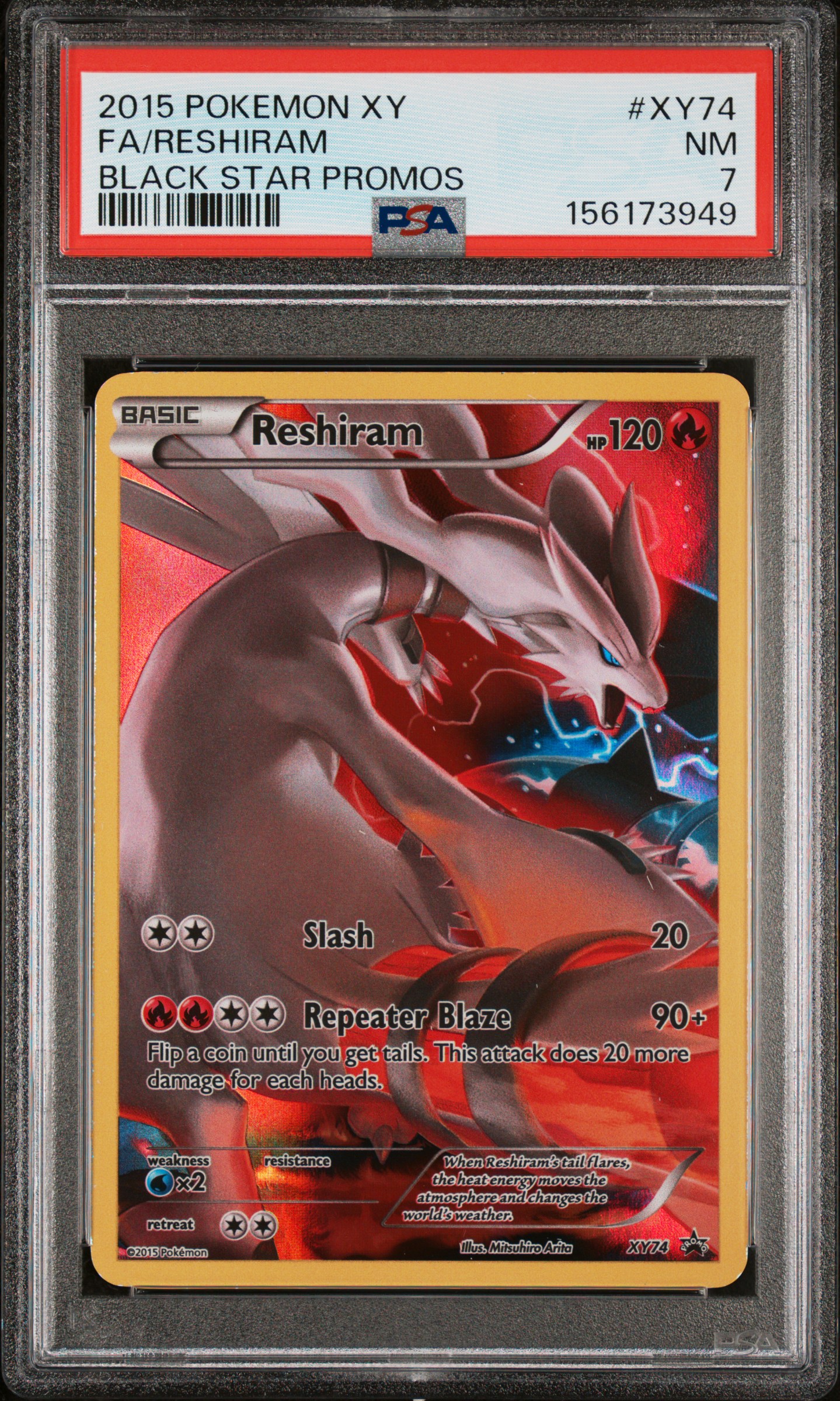 2015 #Xy74 Full Art/Reshiram PSA 7 Xy Black Star Promos