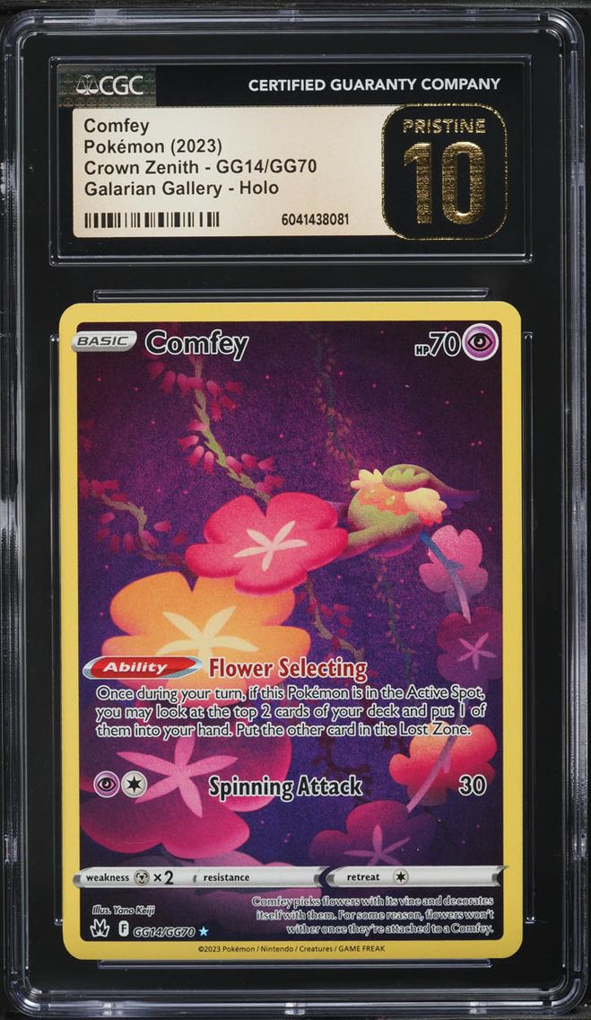 2023 Pokemon Sword & Shield Crown Zenith Full Art Comfey #GG14 CGC 10 PRISTINE
