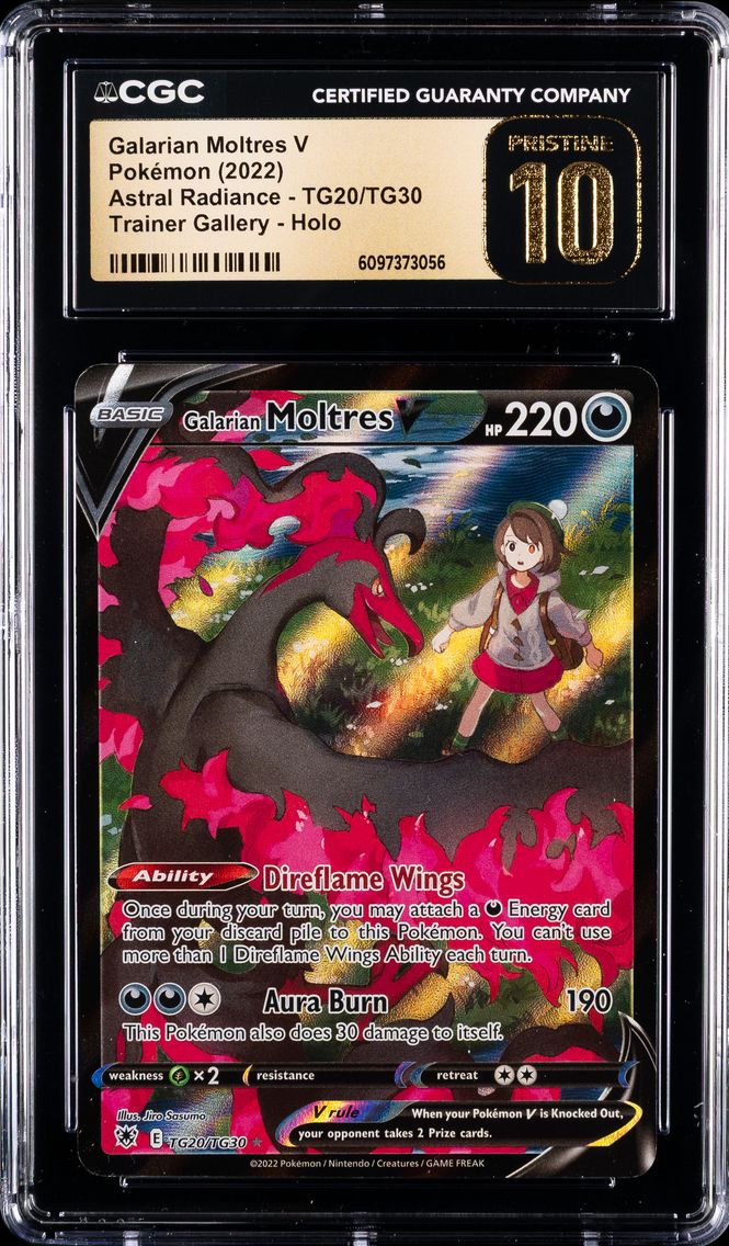 2022 #TG20 Full Art/Galarian Moltres V CGC 10 Pristine Sword & Shield Astral Radiance Pokemon